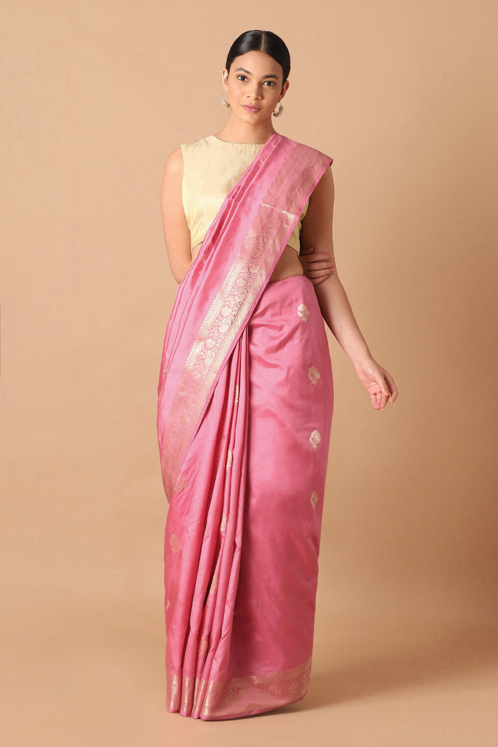 Pink Pure Silk Banarasi Saree image number null