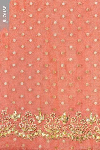 Peach Viscose Tissue Gotta Patti Saree thumbnail image number null