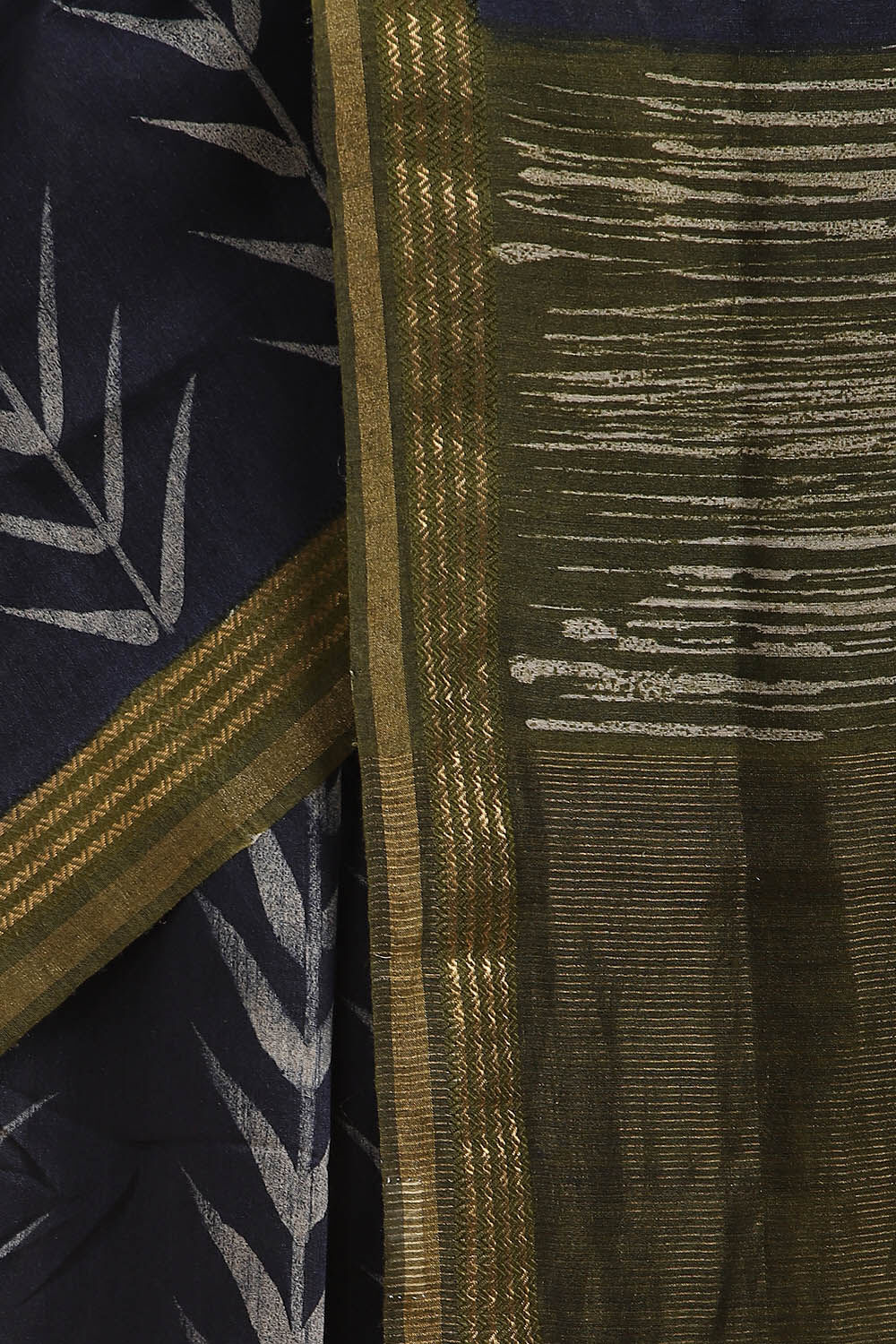 Dark Blue Pure Tussar Vanya Printed Saree image number null