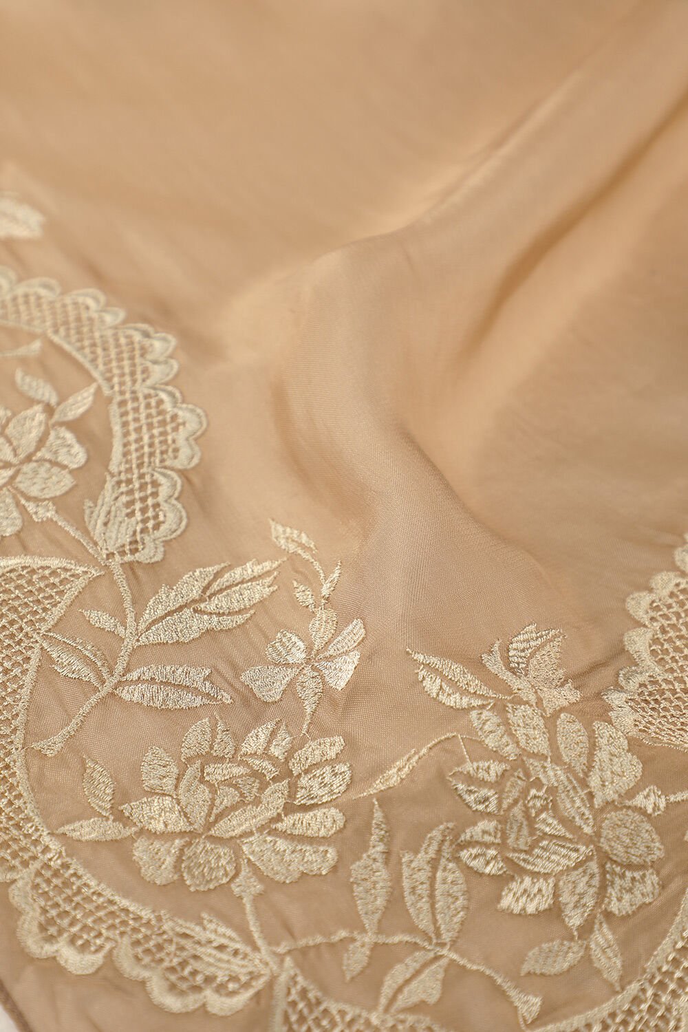 Beige Contemporary Viscose Organza Embroidery Saree image number null