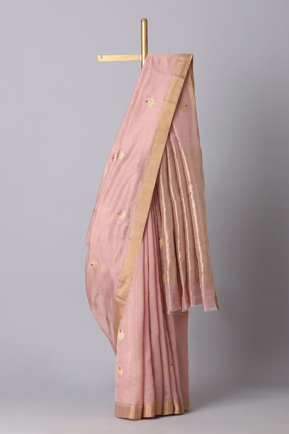 Light Pink Pure Silk Cotton Chanderi Saree image number null