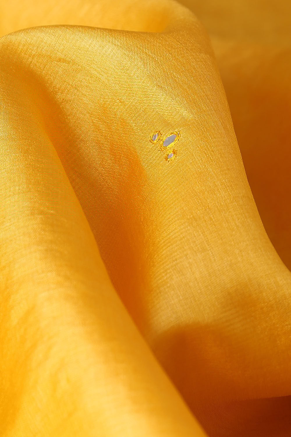 Yellow Pure Tussar Silk Embroidered Saree image number null