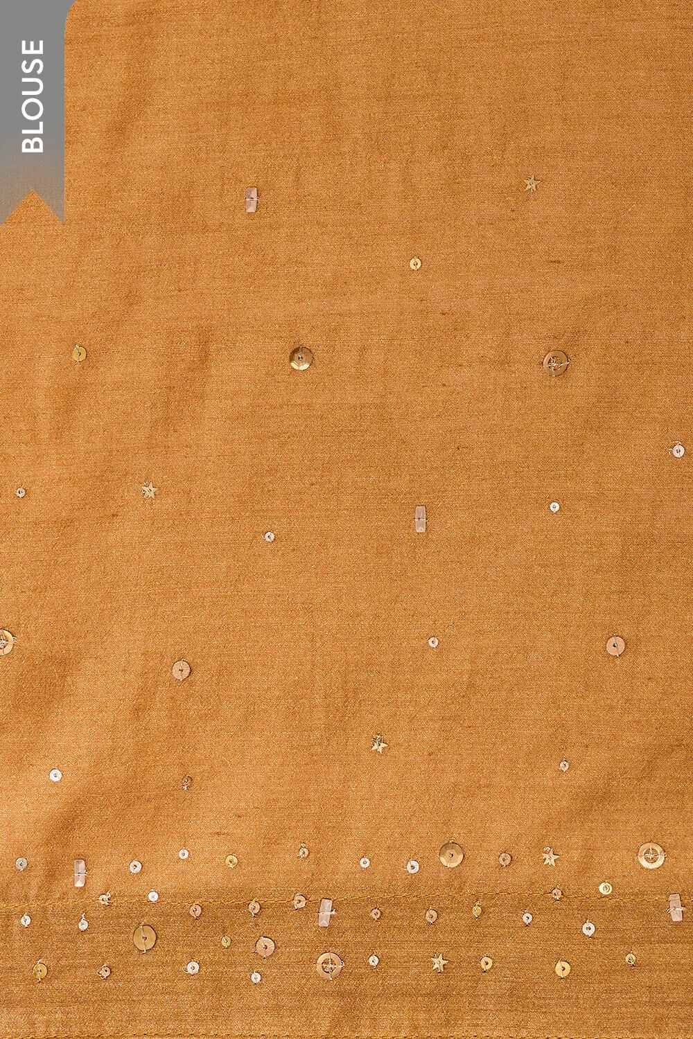 Yellow Pure Silk Printed Embroidered Saree image number null