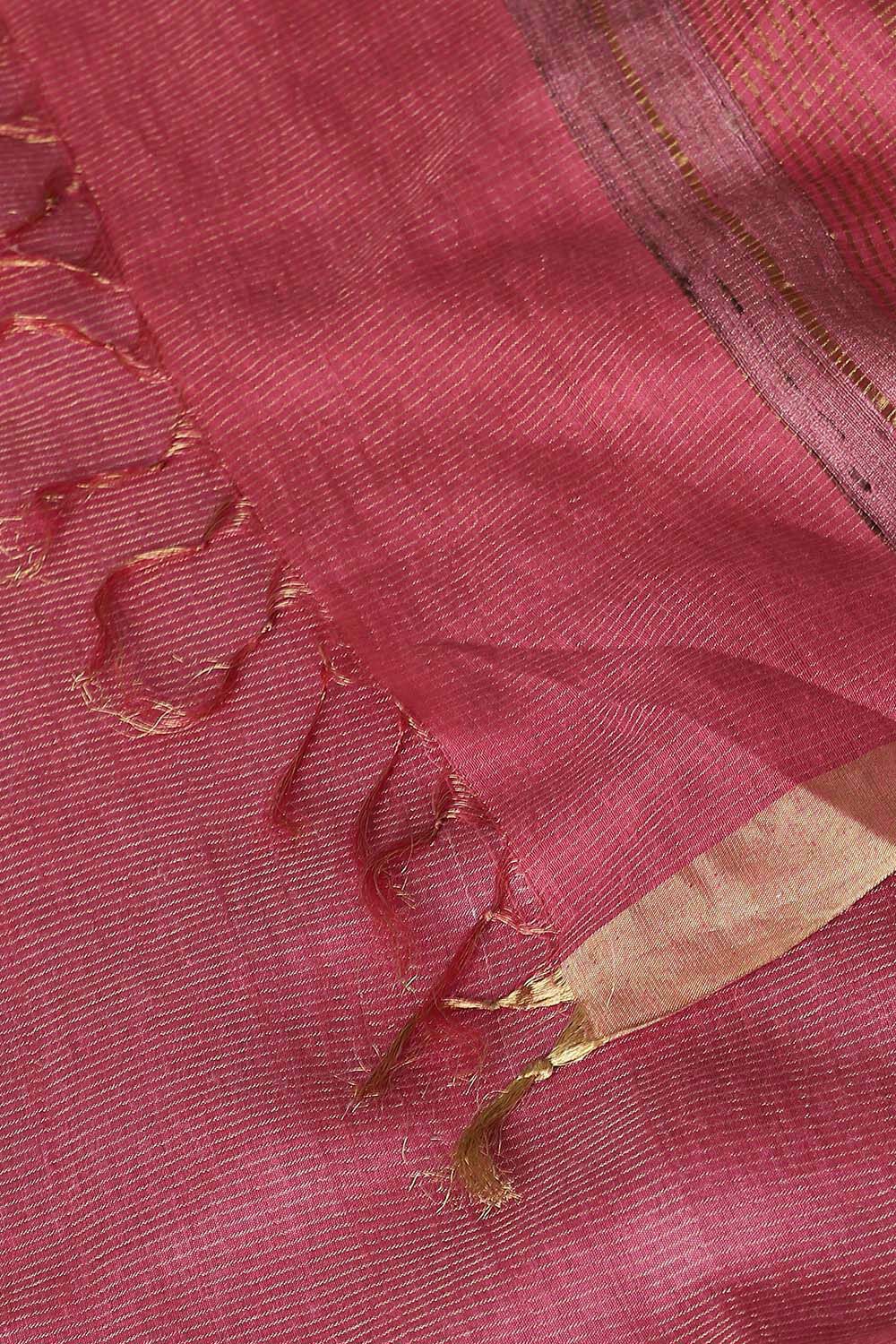 Light Orange Pure Tussar Silk Bhagalpuri Saree image number null