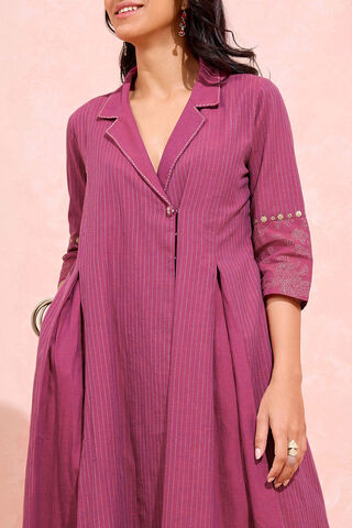 Dark Pink Screen Printed Pure Cotton Kurta thumbnail image number null