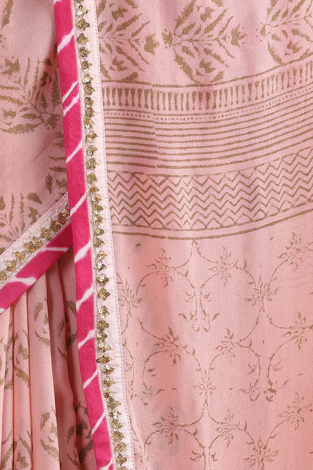 Pink Pure Viscose Printed Saree image number null