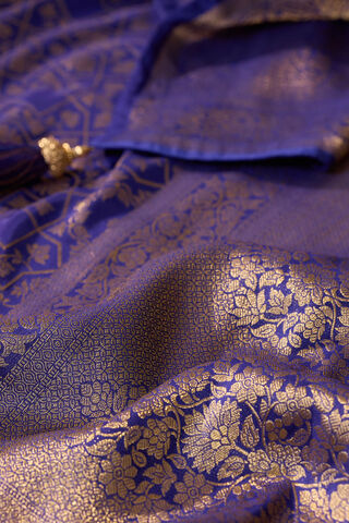Dark Blue Woven Pure Viscose Saree thumbnail image number null
