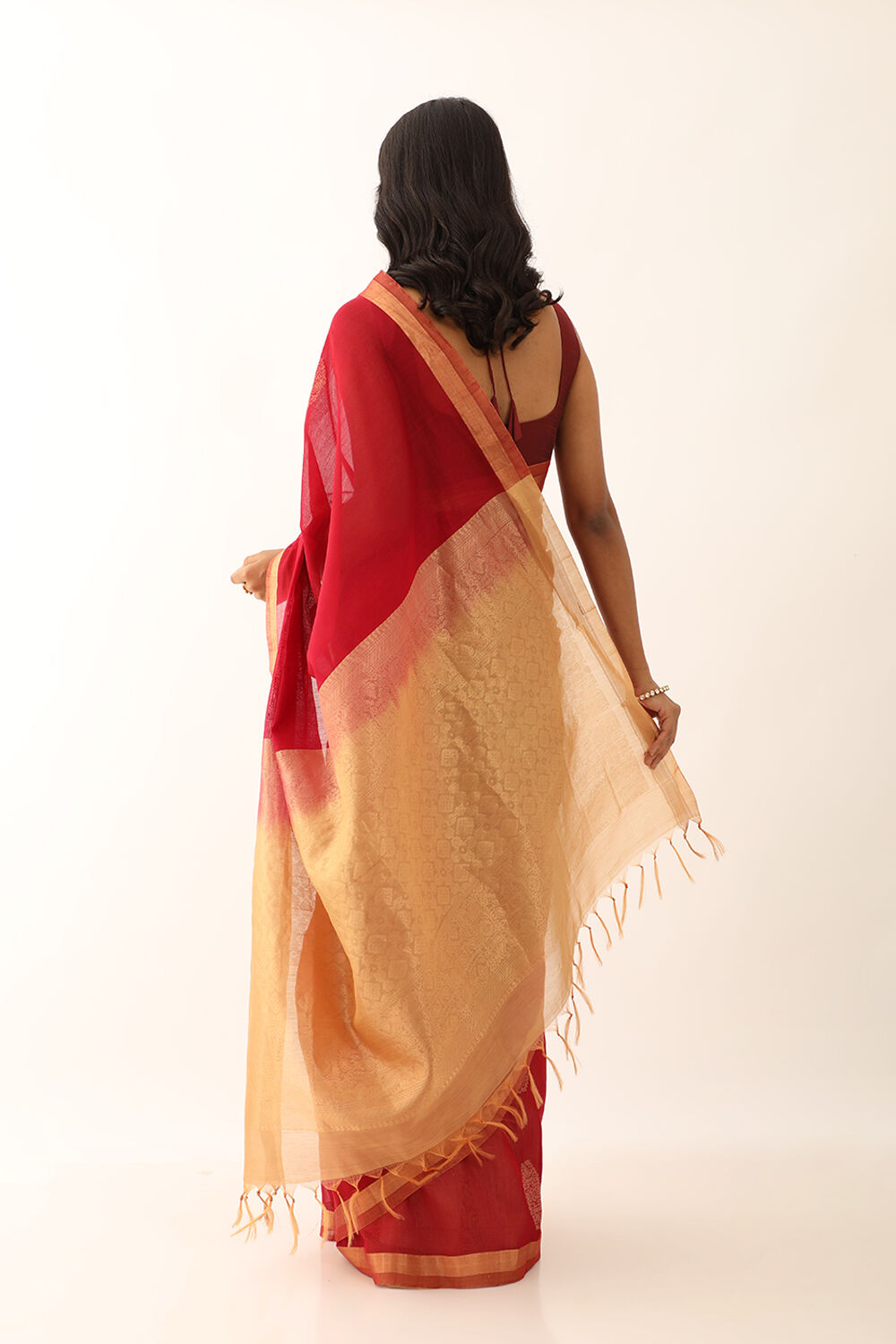 Pink Pure Silk Cotton Woven South Saree image number null