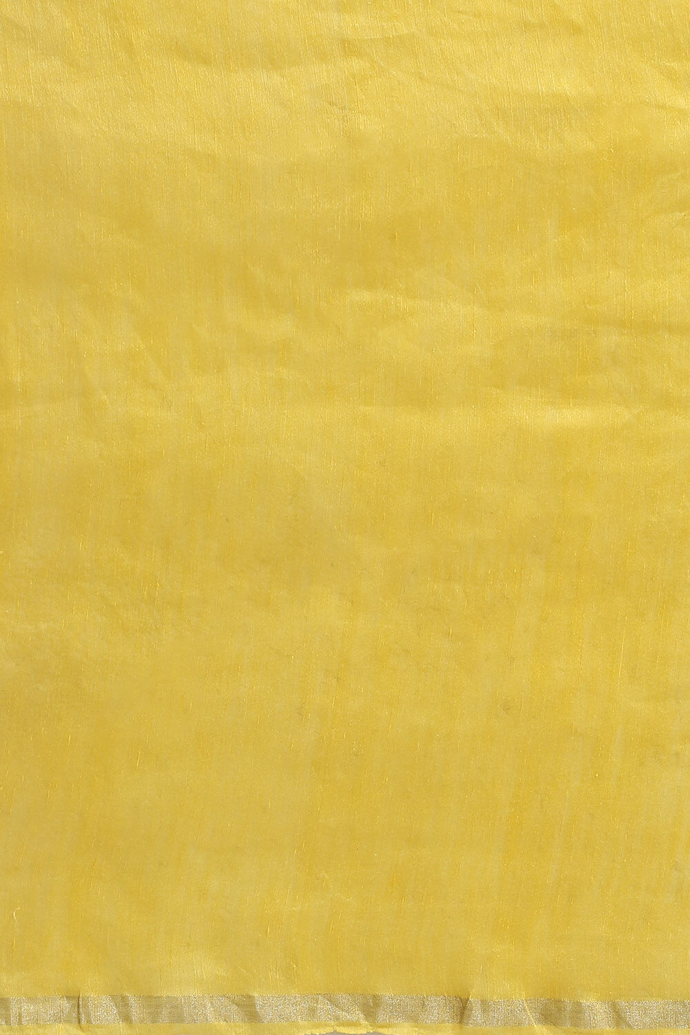 Yellow Pure Silk Linen Jamdani Saree image number null
