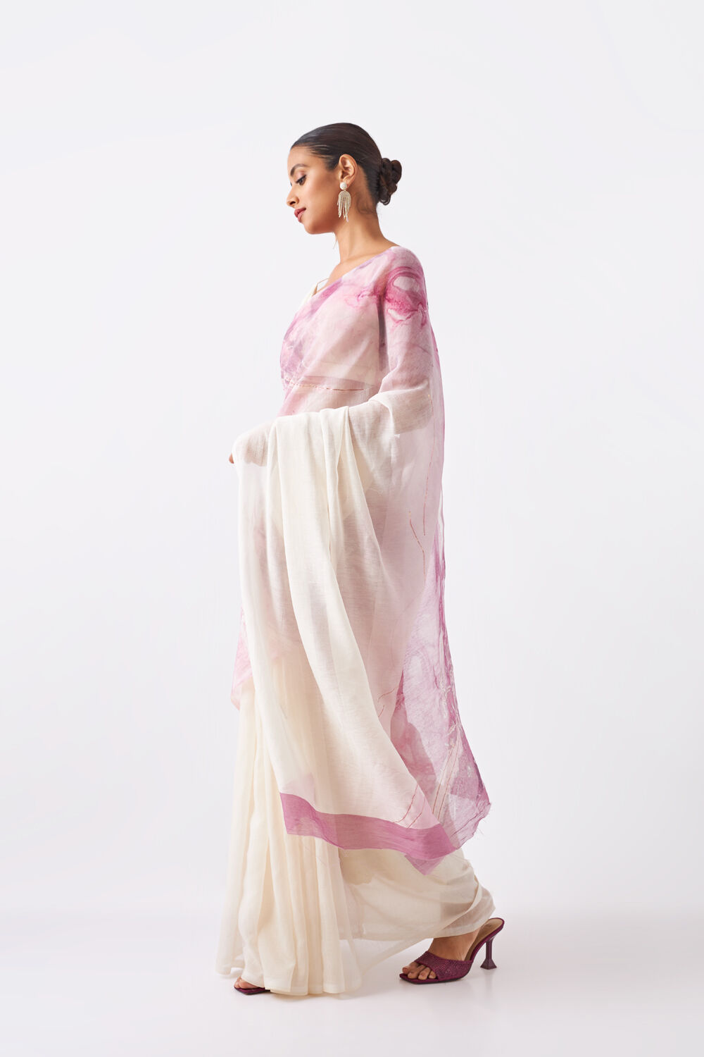 Pink Pure Silk Cotton Digital Printed Saree image number null