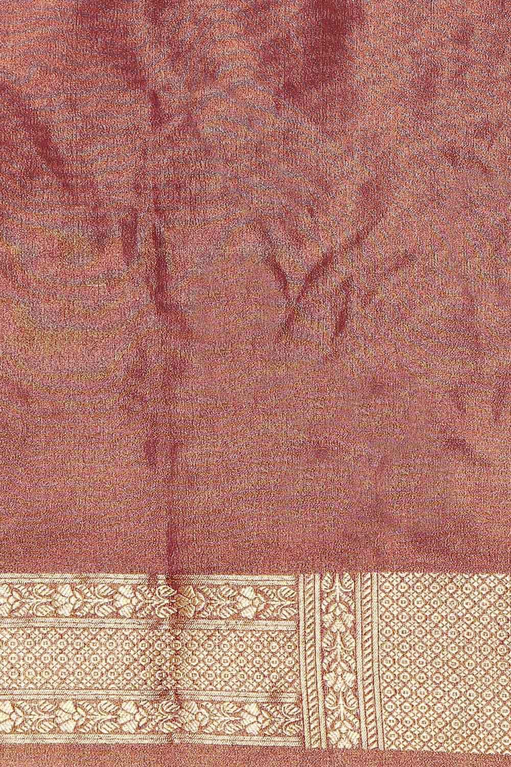 Dark Red Pure Silk Banarasi Saree image number null