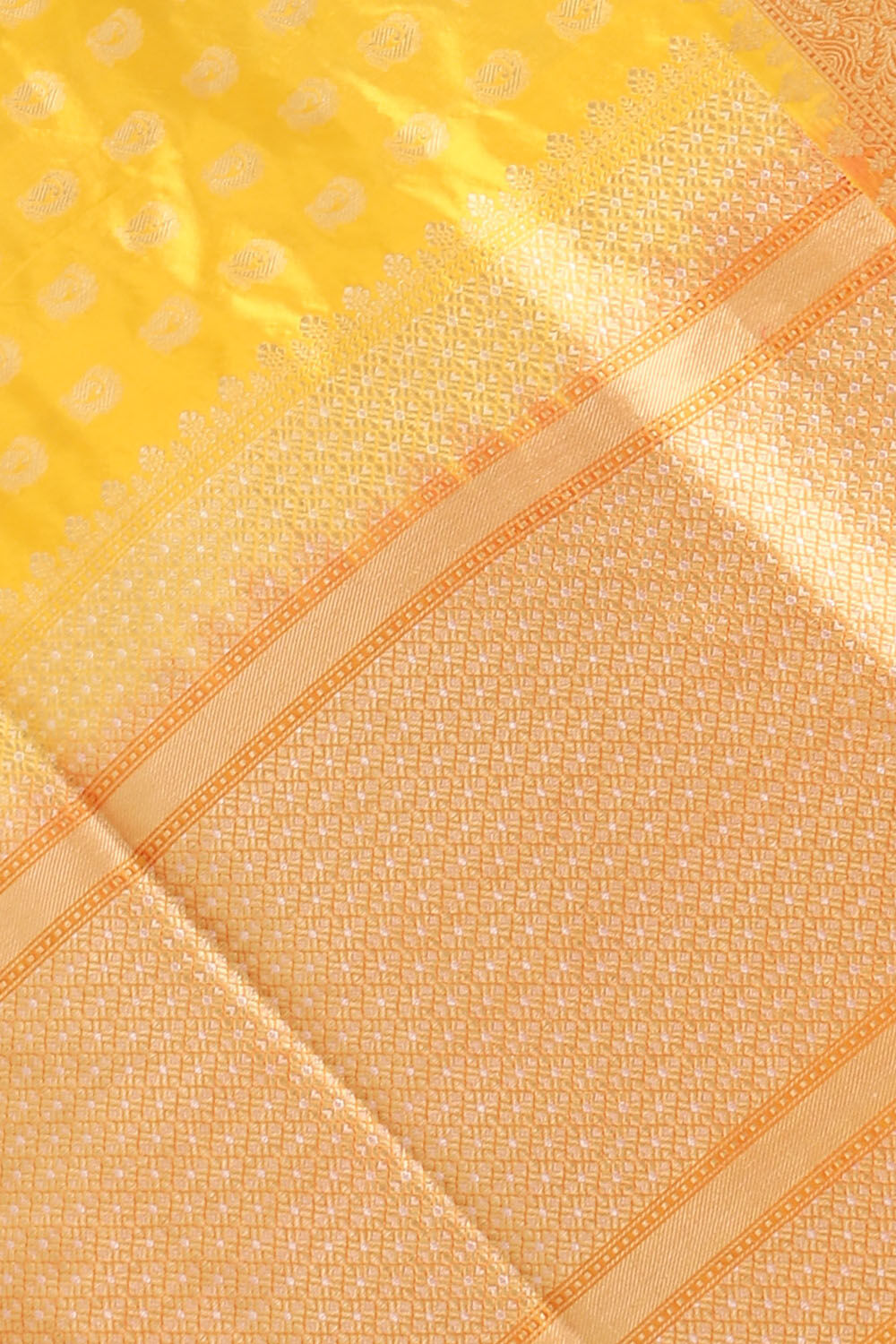 Yellow Pure Silk Banarasi Saree image number null