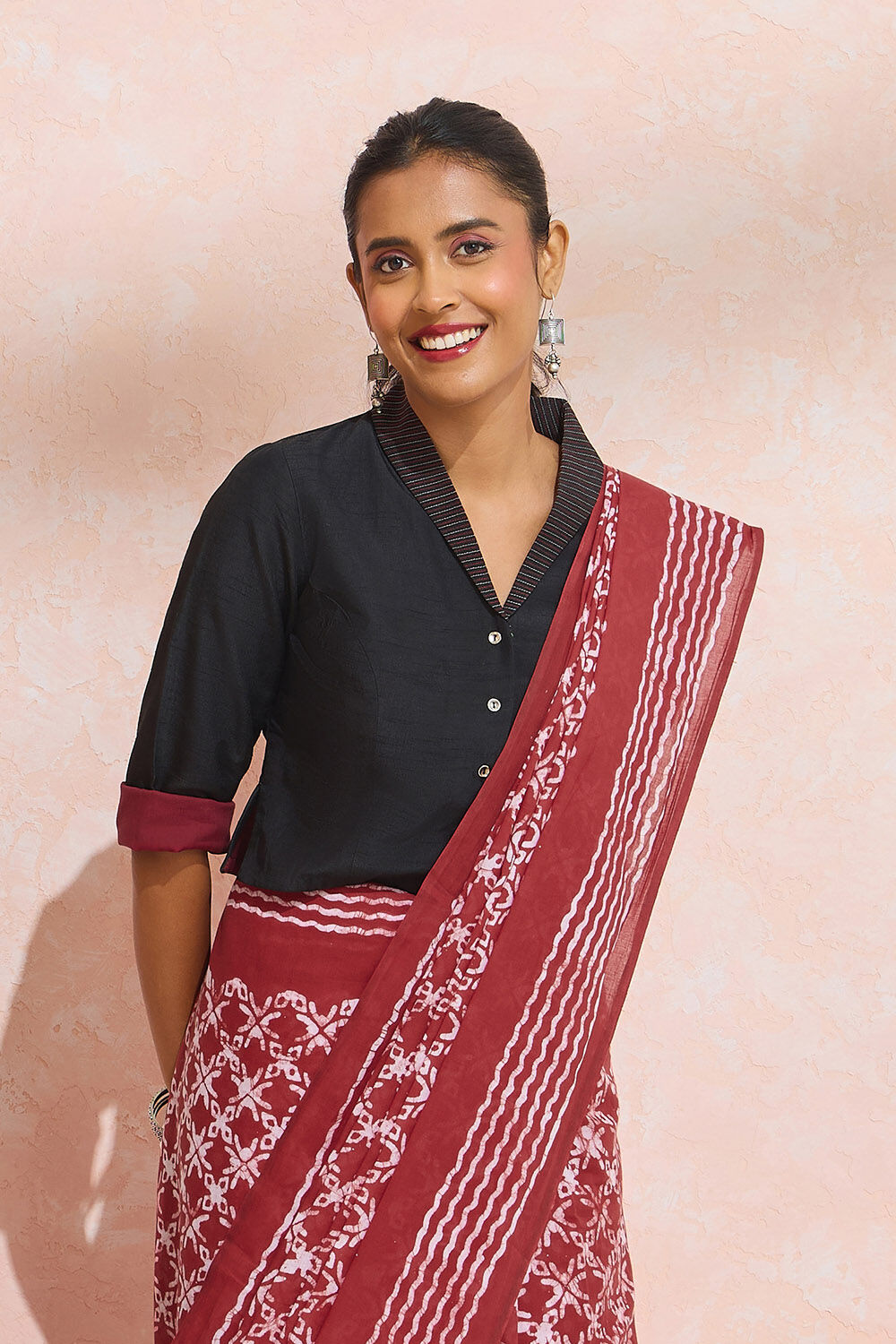 Black Woven Viscose Blouse image number null