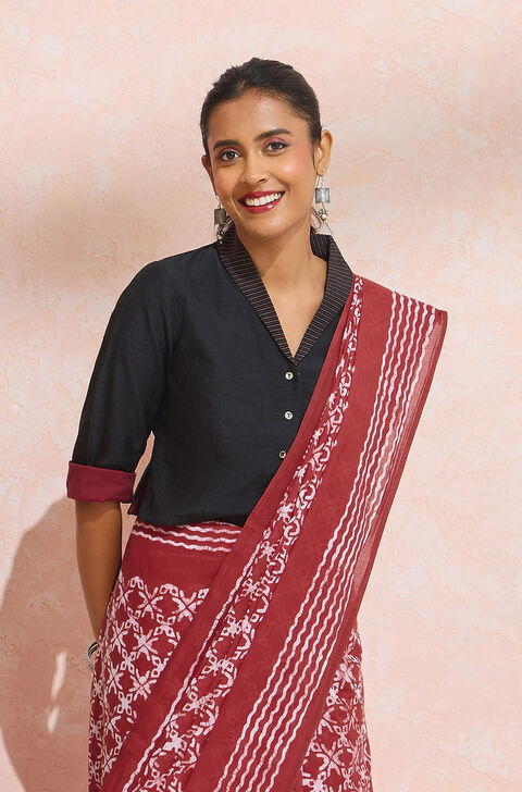 Black Woven Viscose Blouse