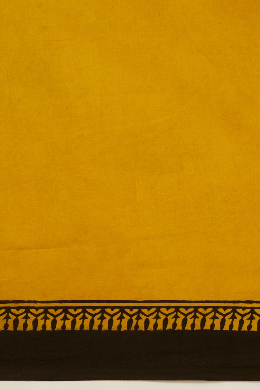 Yellow Pure Cotton Ajrakh Block Print Saree image number null