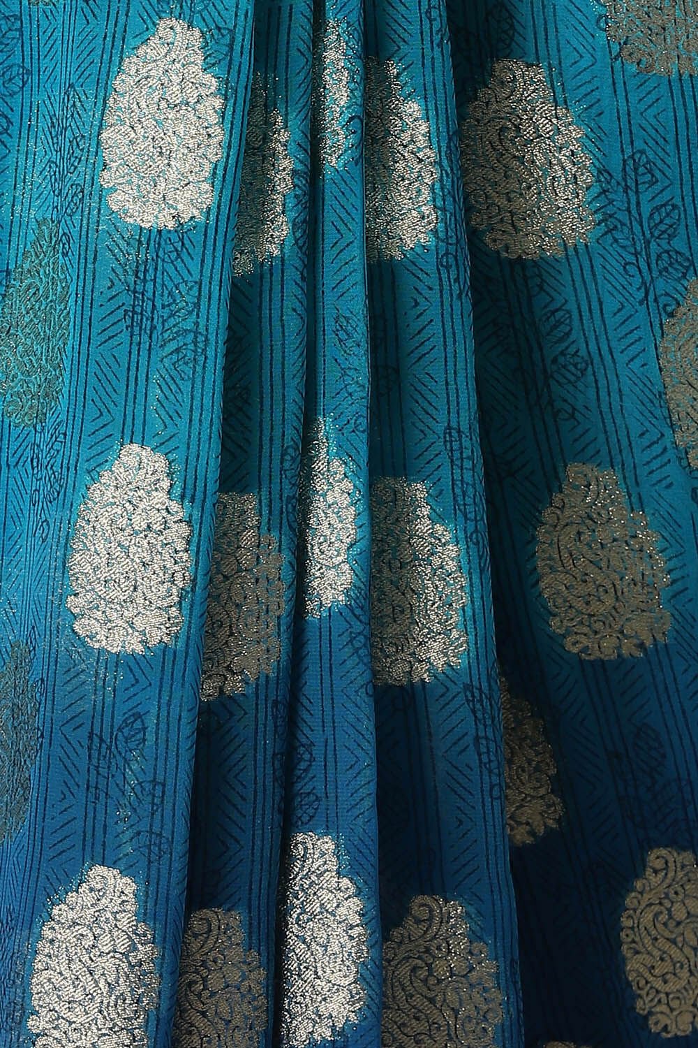 Blue Viscose Pure Georgette Banarasi Saree image number null
