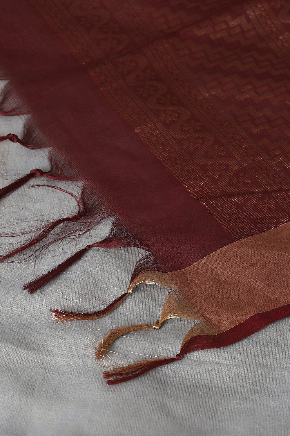 Grey Pure Silk Cotton South Saree image number null