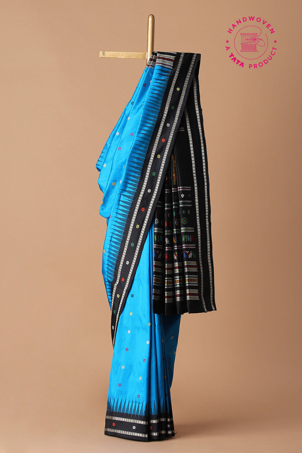 Blue Pure Silk Odissa Dolabedi Saree image number null