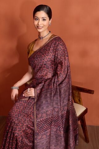 Red Woven Pure Silk Cotton Chanderi Saree image number