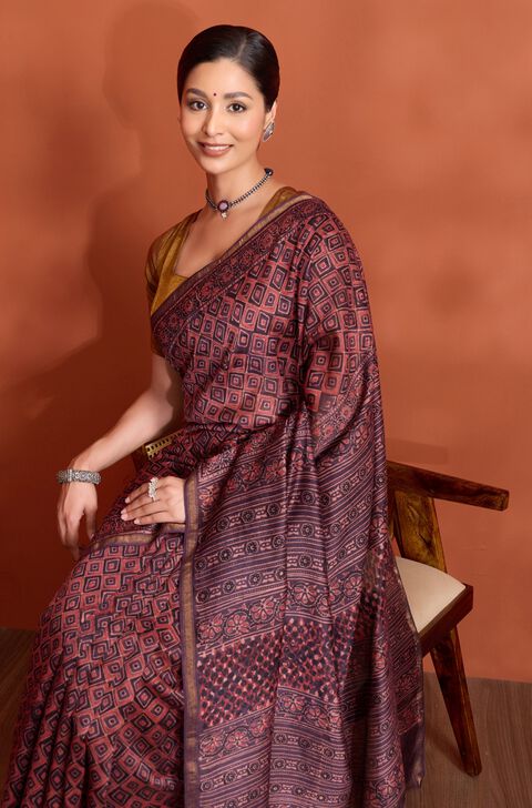 Red Woven Pure Silk Cotton Chanderi Saree