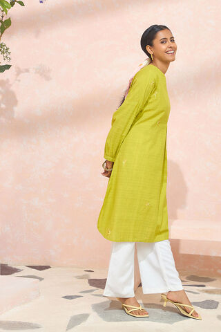 Light Green Pure Cotton Embroidered Kurta thumbnail image number null
