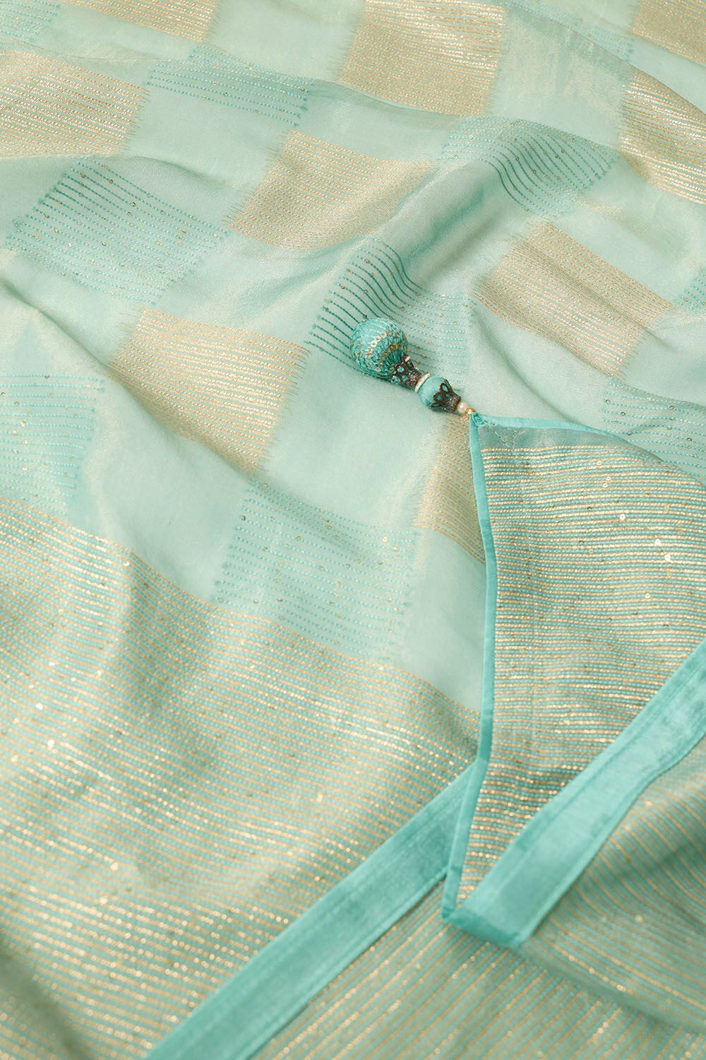 Light Blue Woven Viscose Tissue Saree image number null