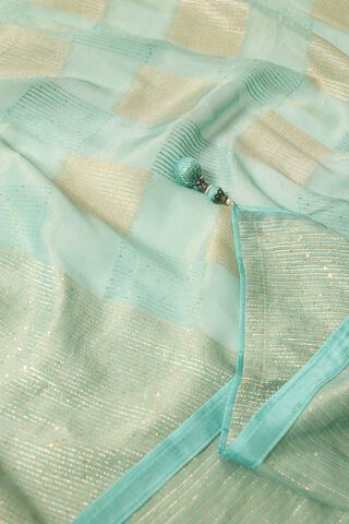 Light Blue Woven Viscose Tissue Saree thumbnail image number null