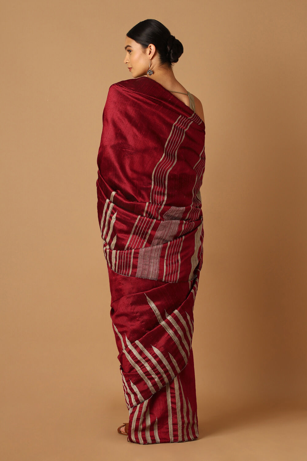 Red Pure Silk Woven Saree image number null