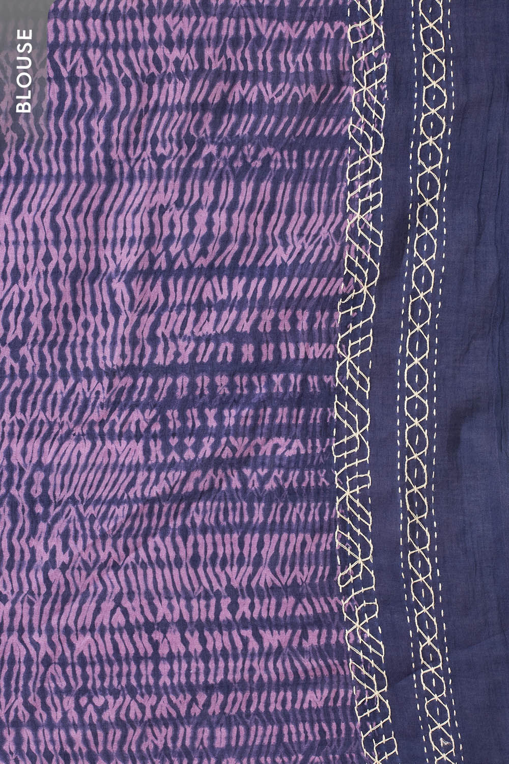 Violet Bengal Pure Cotton Kantha Embroidered Saree image number null