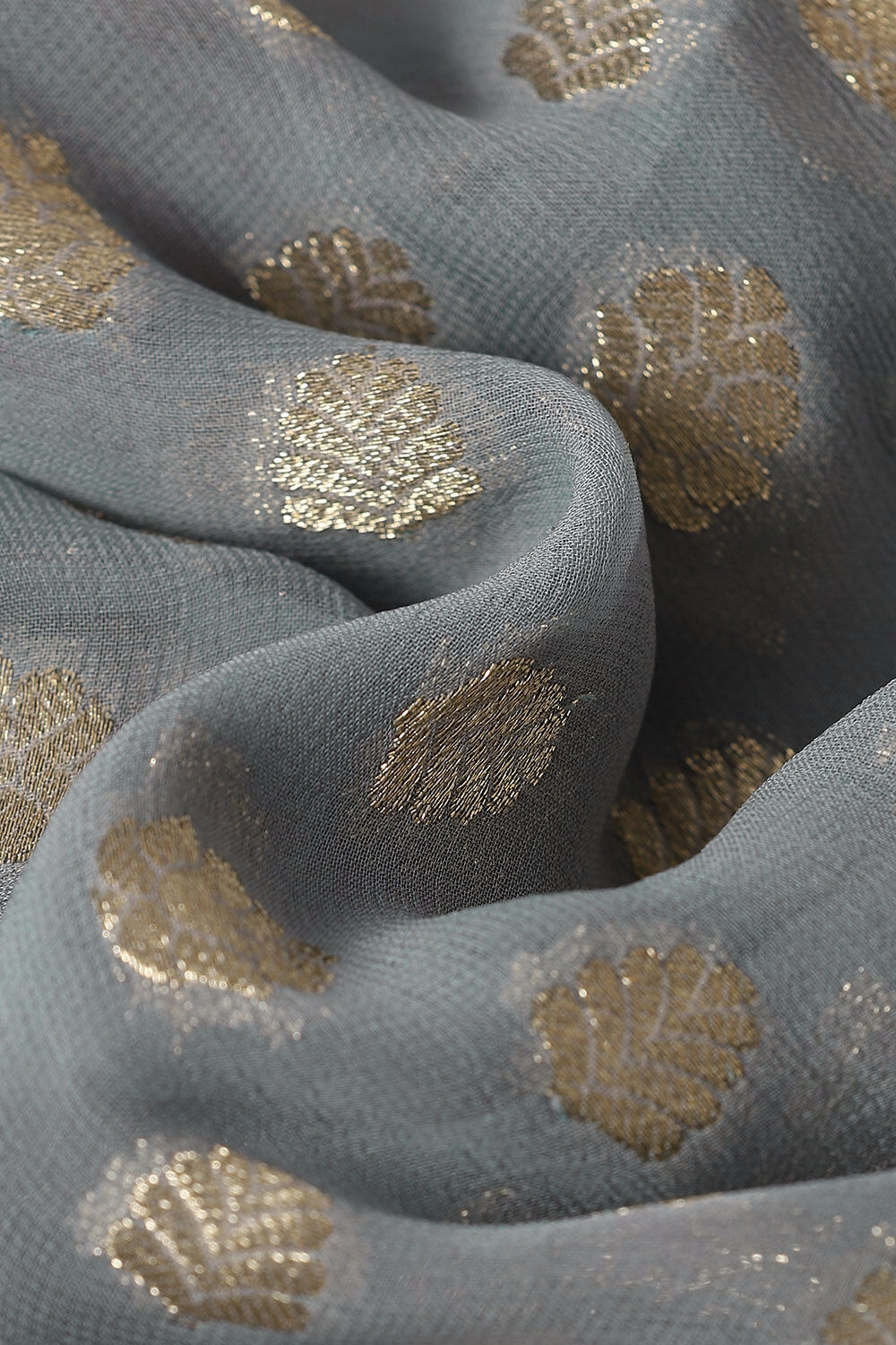 Grey Viscose Georgette Banaras Saree image number null