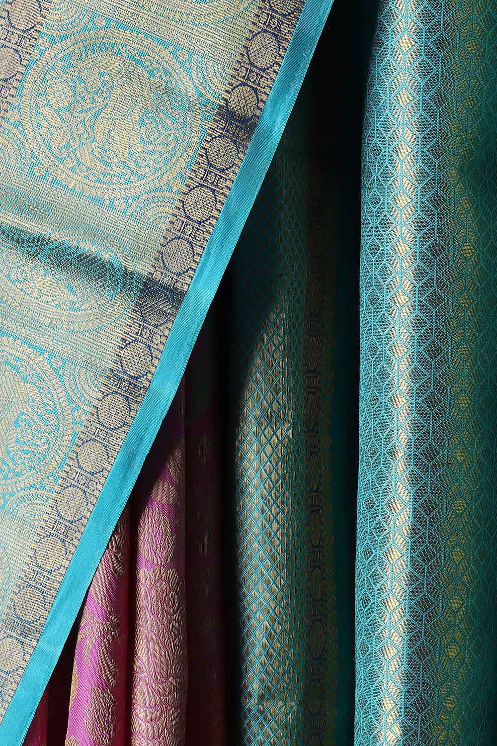 Light Pink Pure Silk Kanjivaram Saree image number null