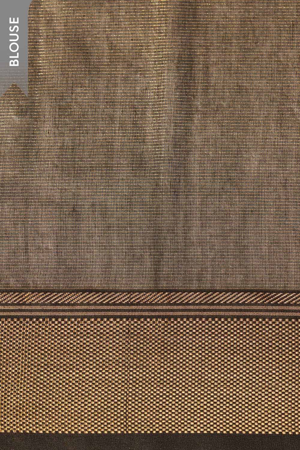 Gold Beige Woven Pure Tissue Cotton Maheshwari Saree image number null