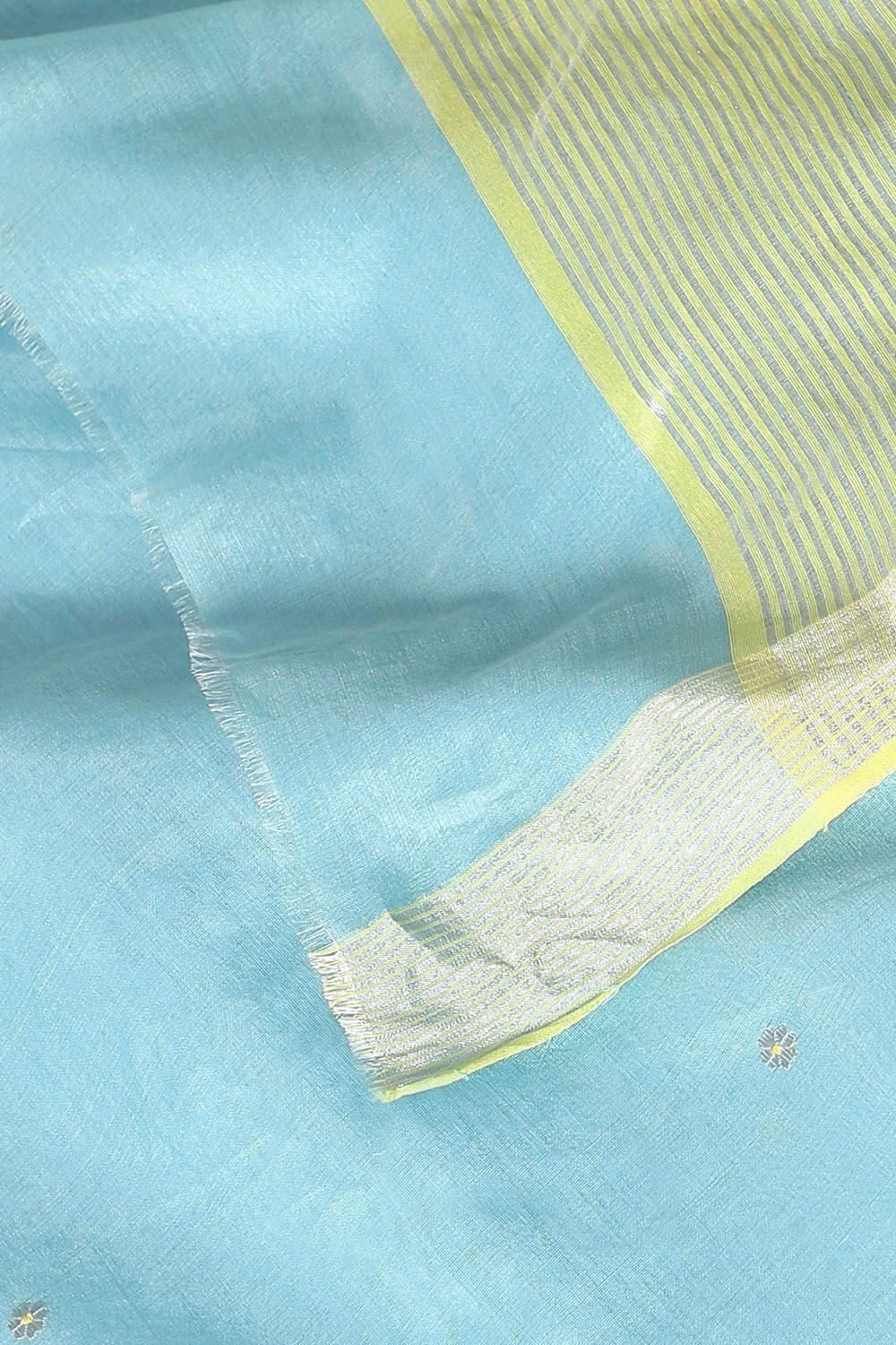 Light Blue Pure Silk Cotton Chanderi Saree image number null