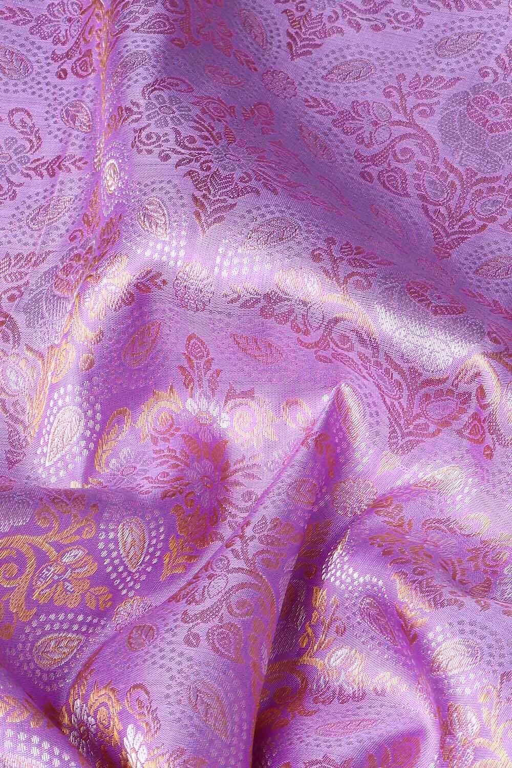 Light Violet Pure Silk Kanjivaram Saree image number null