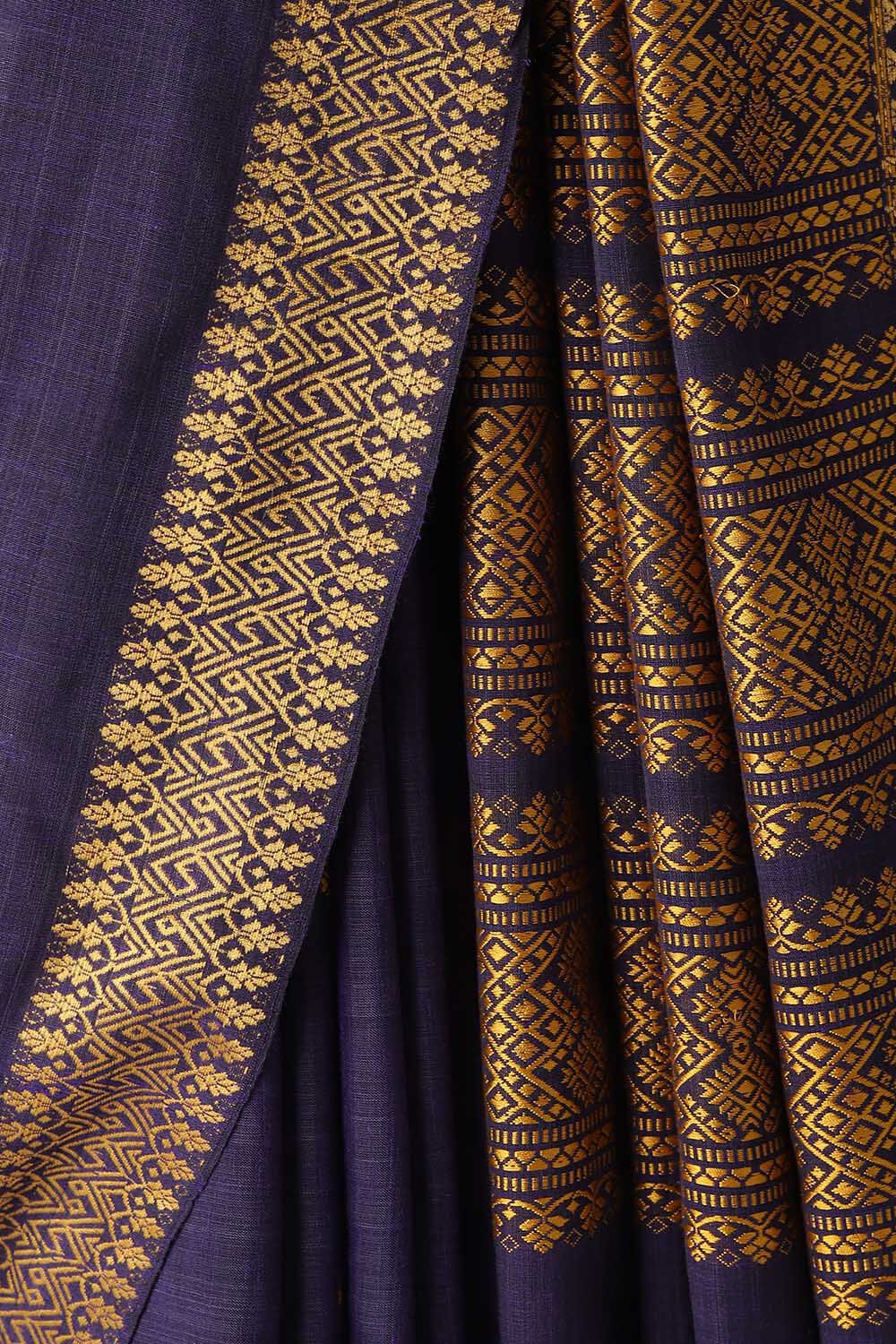 Purple Modal Eri Assam Saree image number null