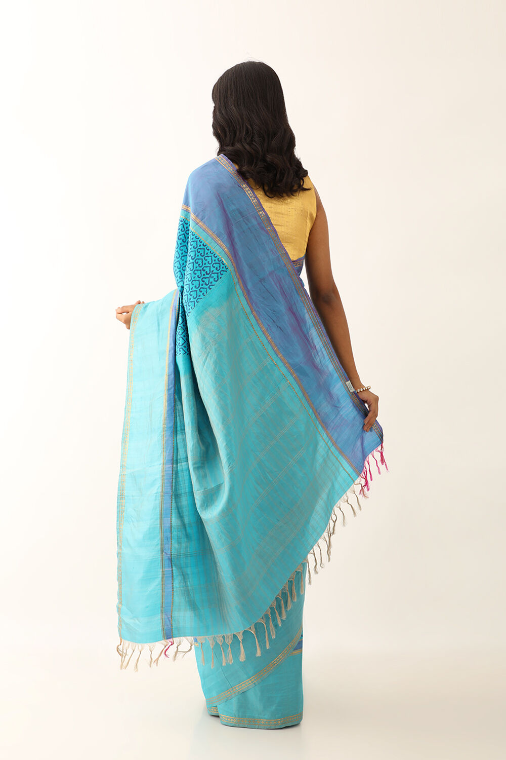 Blue Pure Silk South Printed Saree image number null