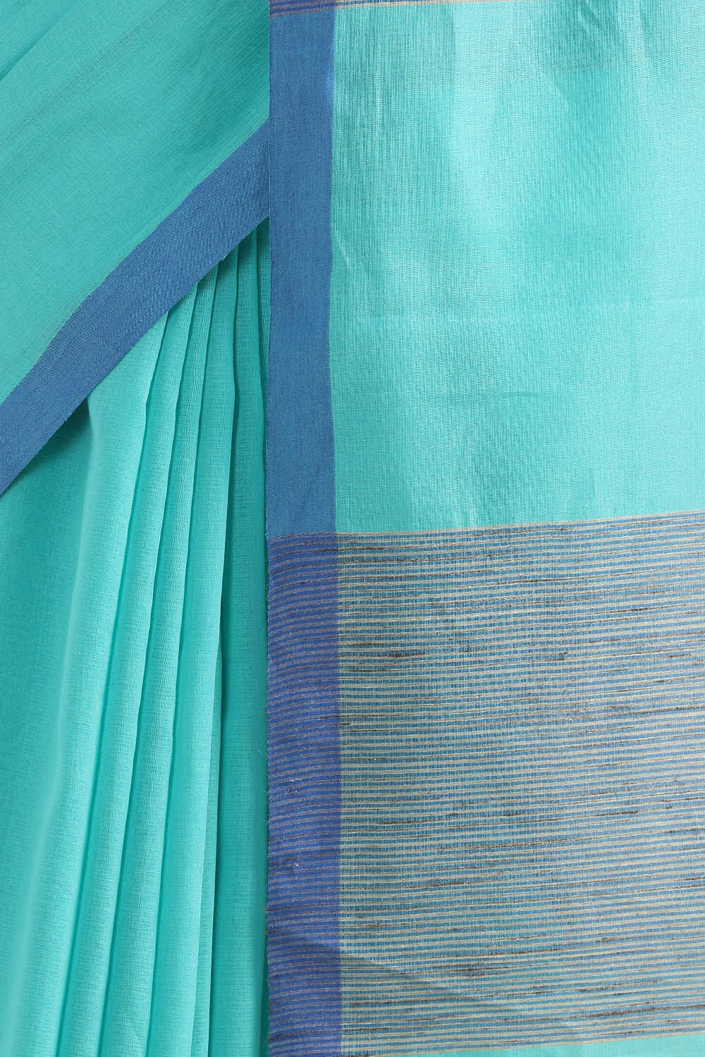 Light Blue Pure Cotton Bengal Saree image number null