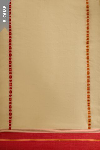 Off White Bengal Pure Cotton Kantha Embroidered Saree thumbnail image number null