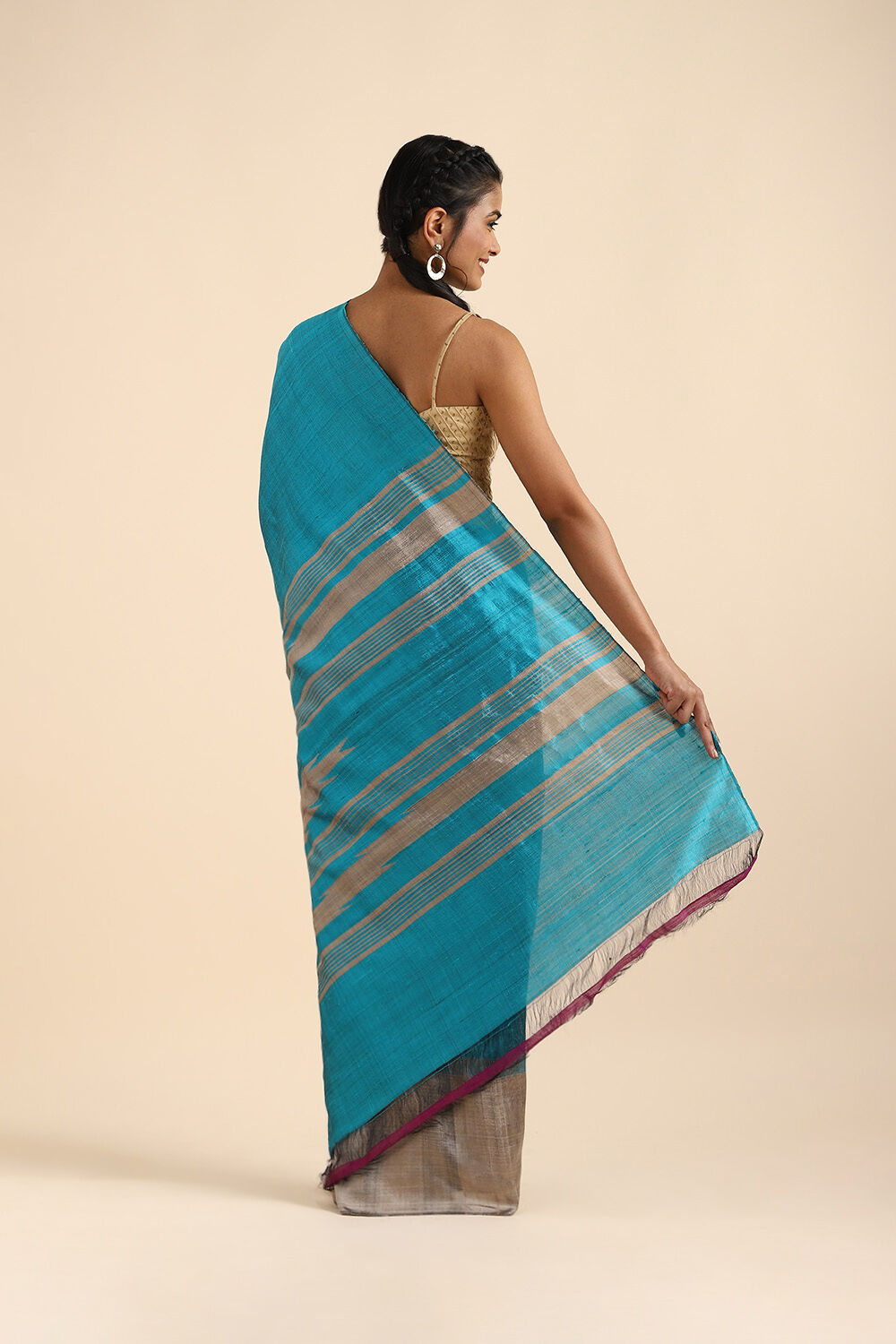 Light Blue Pure Silk Woven Saree image number null