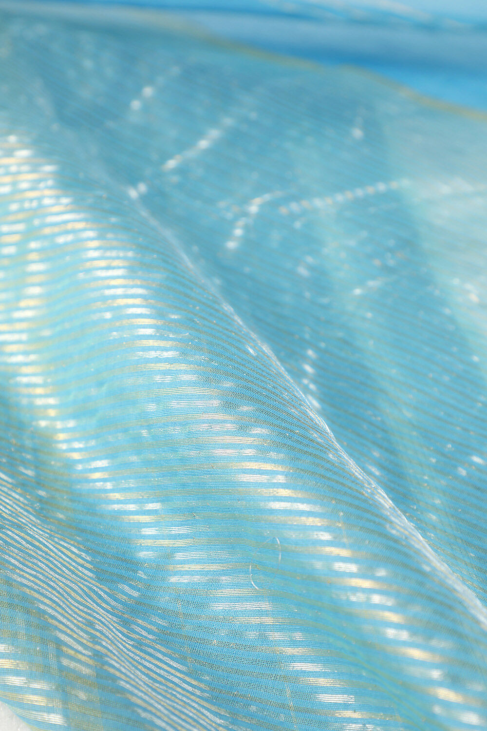 Blue Chanderi Pure Silk Cotton Woven Saree image number null
