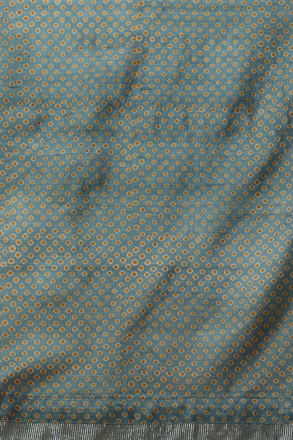 Blue Pure Tussar Silk Hand Painted Saree image number null