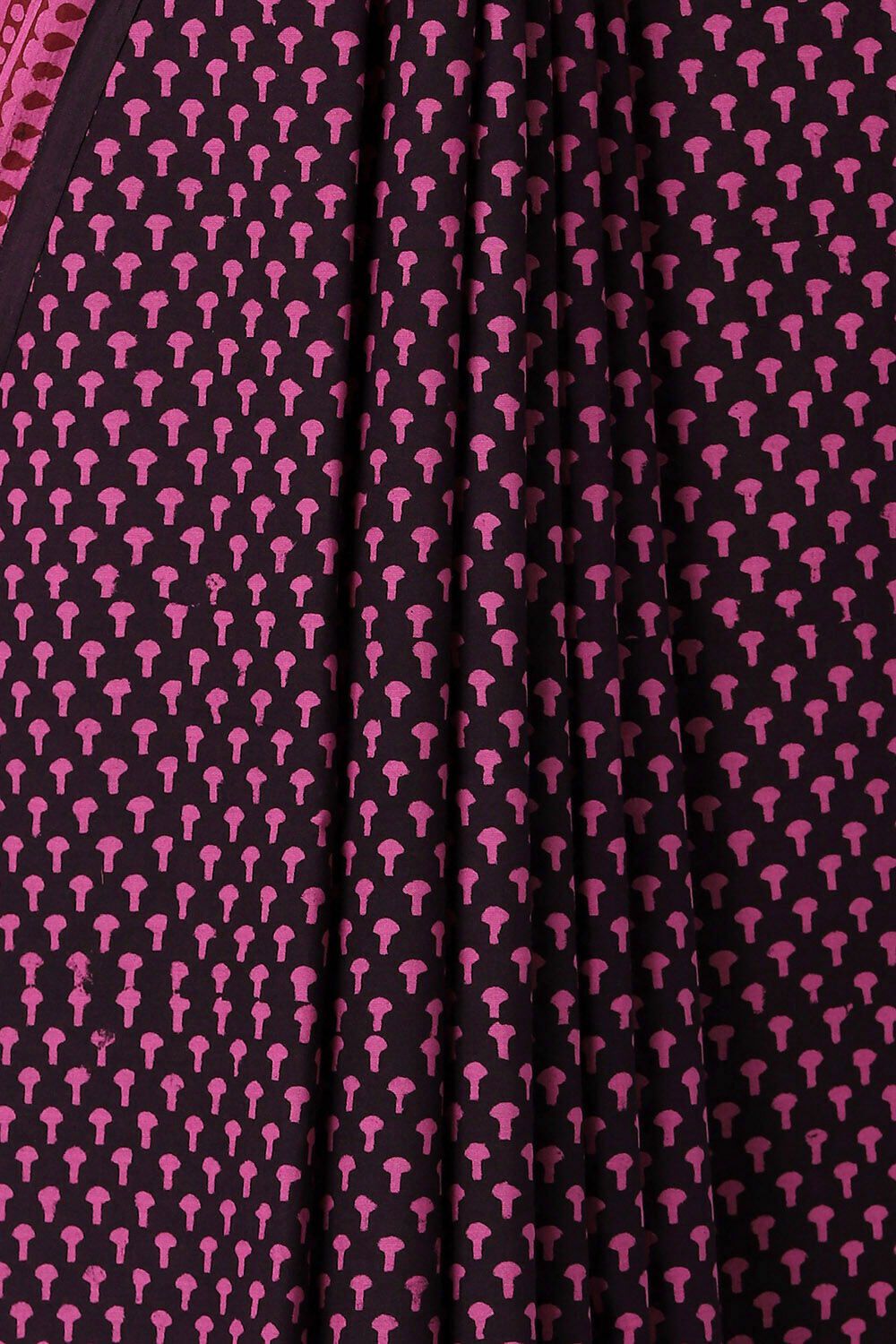 Pink Pure and Black Cotton Bagh Saree image number null