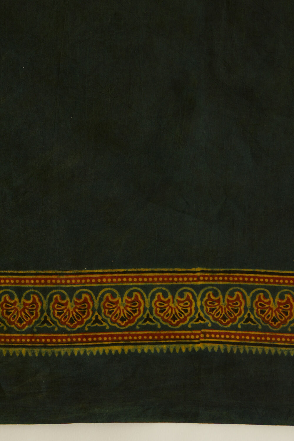 Green Pure Cotton Ajrakh Block Print Saree image number null