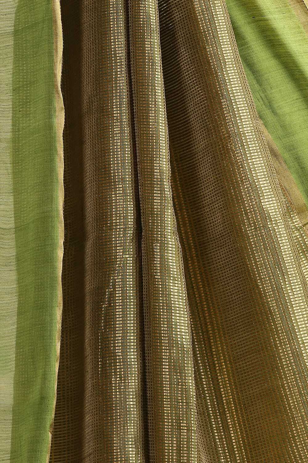 Light Green Pure Cotton Tissue Chanderi Saree image number null