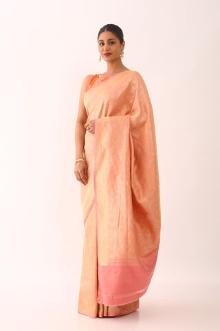 Peach Pure Silk Brocade Banarasi Saree thumbnail image number null