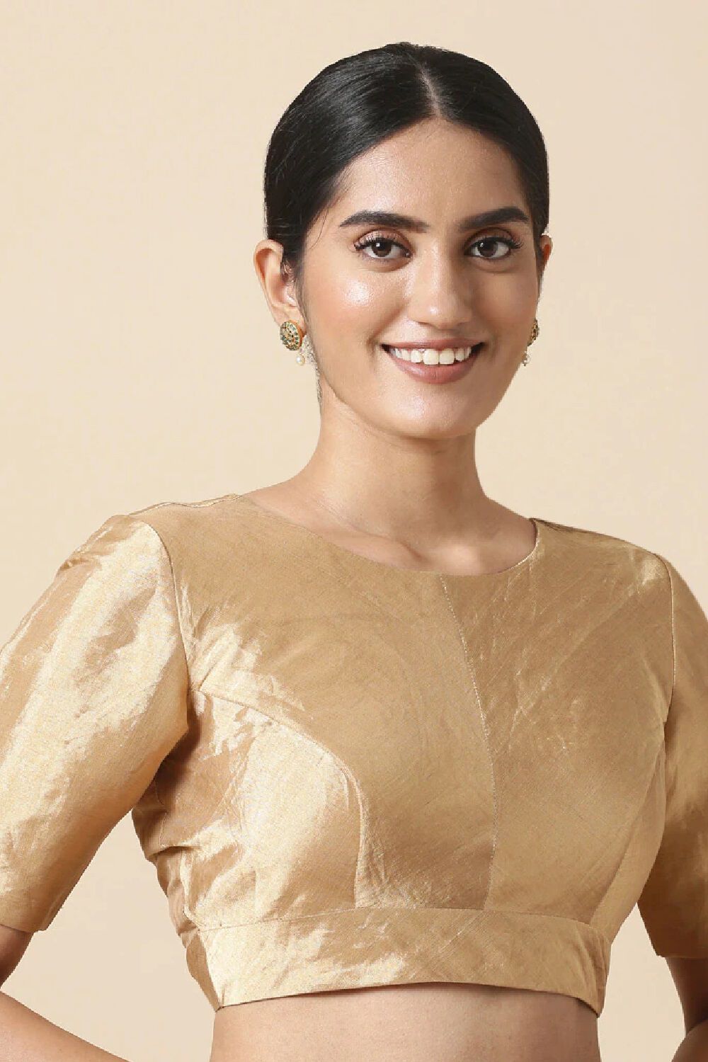 Golden Tissue Cotton Blouse image number null