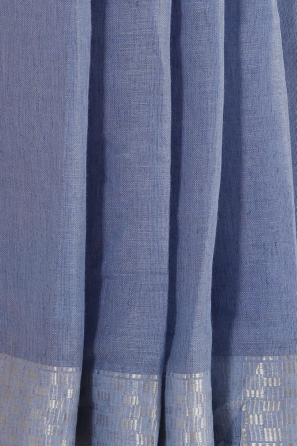 Light Blue Handwoven Bhagalpuri Pure Linen Saree image number null