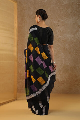 Black Ujjain Pure Cotton Batik Saree thumbnail image number null