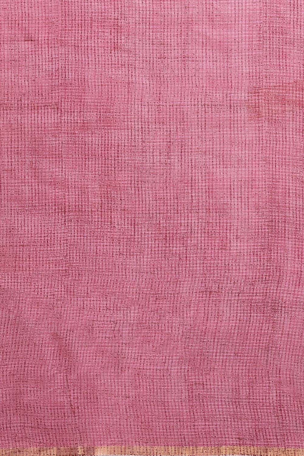 Pink Pure Tussar Embroidered Saree image number null