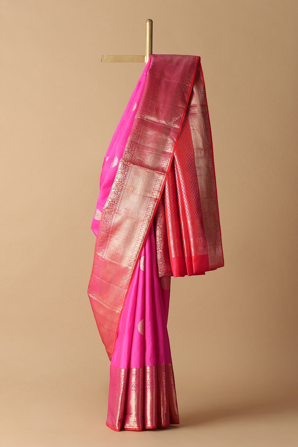 Pink Pure Silk Kanjivaram Saree image number null